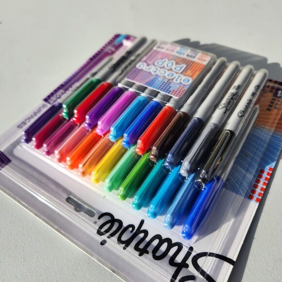 New SHARPIE Electro Pop Permanent Markers Fine Point Assorted Colors 24 Count Li - Picture 3 of 16